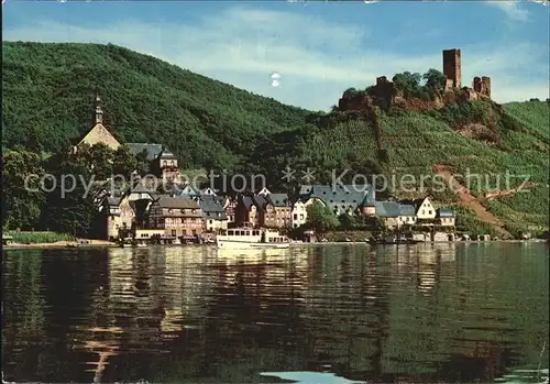 Beilstein Mosel Blick von der Mosel zur Burg Kat. Beilstein