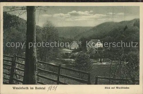 Wendefurth Blick auf den Waldfrieden Kat. Altenbrak