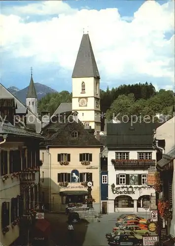 Bad Aussee Steiermark Hauptplatz mit Standuhr Spitalkirche Sankt Pauluskirche Kat. Bad Aussee