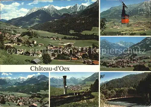 Chateau d Oex Panorama Seilbahn Haengebruecke Kat. Chateau d Oex