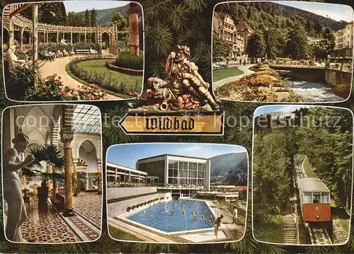 Wildbad Schwarzwald Bergbahn Schwimmbad  Kat. Bad Wildbad