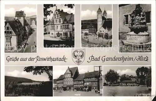 Bad Gandersheim Roswithastadt Rathaus Stiftskirche Zollschule Markt Kat. Bad Gandersheim