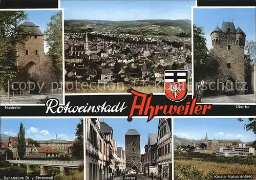 Ahrweiler Ahr Rotweinstadt Niedertor Obertor Sanatorium Ehrenwall Kloster Kat. Bad Neuenahr Ahrweiler