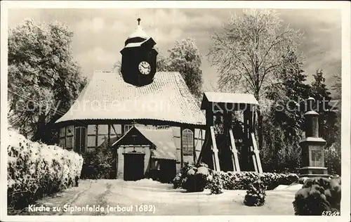 Siptenfelde Kirche im Schnee Kat. Siptenfelde