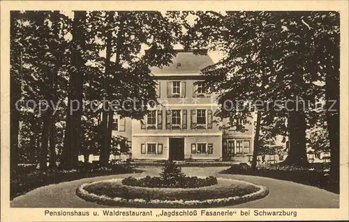 Schwarzburg Thueringer Wald Pensionshaus Waldrestaurant Jagdschloss Fasanerie Kat. Schwarzburg