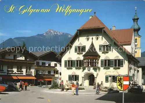 St Gilgen Salzkammergut Rathaus Kirchturm Schafberg Kat. St Gilgen Wolfgangsee