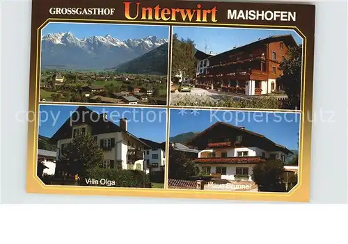 Maishofen Grossgasthof Unterwirt Villa Olga Haus Brunner Kat. Maishofen Zell am See