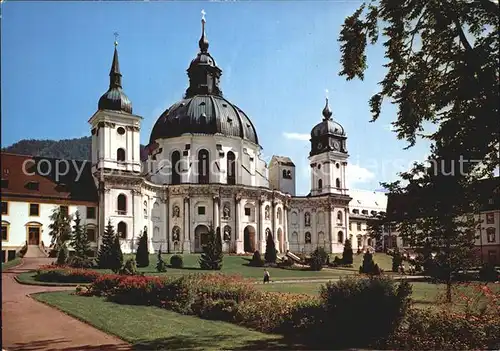 Ettal Benediktinerabtei Klosterhof und Muenster Kat. Ettal