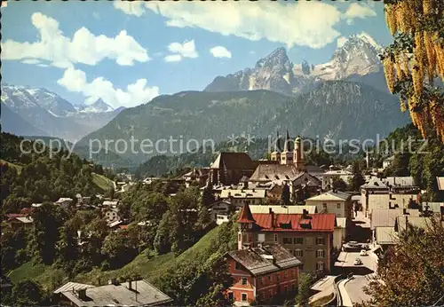 Berchtesgaden mit Funtenseetauern Schoenfeldspitze und Watzmann Kat. Berchtesgaden