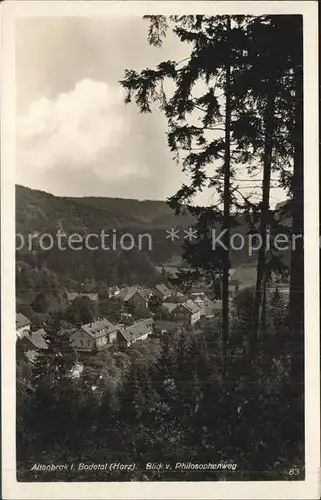 Altenbrak Harz Blick vom Philosophenweg Kat. Altenbrak