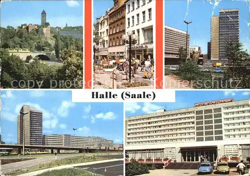 Halle Saale Burg Giebichenstein Klement Gottwald Str Thaelmannplatz Interhotel Stadt Halle Kat. Halle