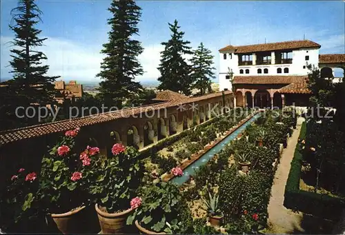 Granada Andalucia Generalife Patio de los Surtidores Springbrunnenhof Kat. Granada