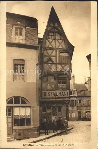 Moulins Allier Vieilles Maisons du XV siecle Restaurant Kat. Moulins