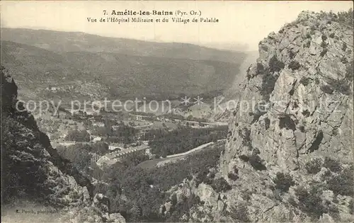 Amelie les Bains Palalda Panorama vue de l Hopital Militaire et du Village de Palalda Kat. Amelie les Bains Palalda