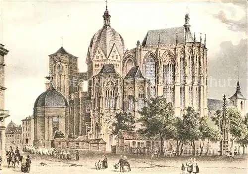 Aachen Dom Stahlstich Kat. Aachen