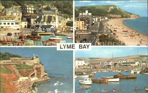 Lyme Regis Strand Hafen Teilansicht  Kat. West Dorset