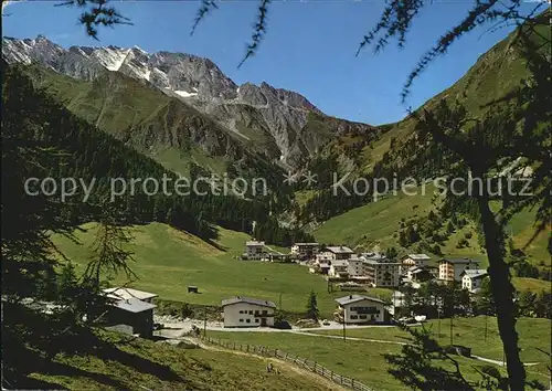 Samnaun Dorf Blick gegen Zeblesjoch Kat. Samnaun Dorf