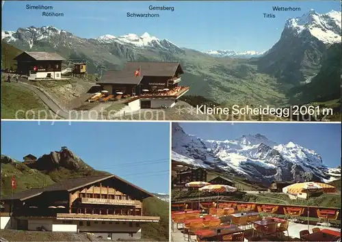 Kleine Scheidegg Wengen Restaurant Eigernordwand Terrasse Berner Alpen Kat. Scheidegg Kleine