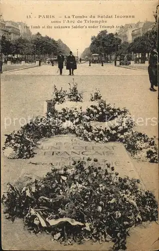 Paris La Tombe du Soldat Inconnu sous l Arc de Triomphe Kat. Paris