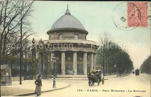 Paris Parc Monceau La Rotonde Stempel auf AK Kat. Paris