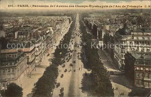 Paris Panorama Avenue des Champs Elysees pris de l Arc de Triomphe Kat. Paris