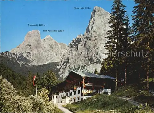 Hinterbaerenbad Anton Karg Haus oeAV Sektion Kufstein Totenkirchl Karlspitze Kleine Halt Kaisertal Kat. Kaisertal