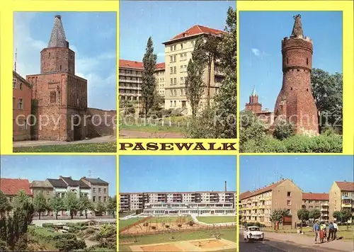 Pasewalk Mecklenburg Vorpommern Muehlentor Kreiskrankenhaus Mauerturm Kiek in de Mark  Kat. Pasewalk