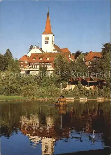 Schonach Schwarzwald Kirche Gasthof Schwanen Kat. Schonach im Schwarzwald