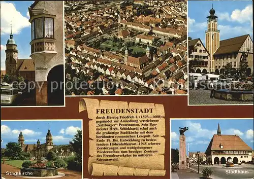 Freudenstadt Stadtkirche Stadthaus  Luftbild Kat. Freudenstadt