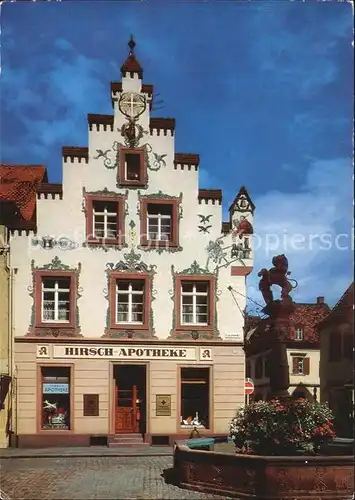 Offenburg Hirsch Apotheke Loewen Brunnen Kat. Offenburg