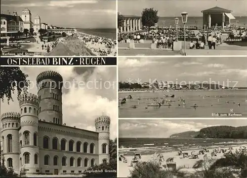 Binz Ruegen Kurhaus Strand Kurkonzert Jagdschloss Granitz Kat. Binz