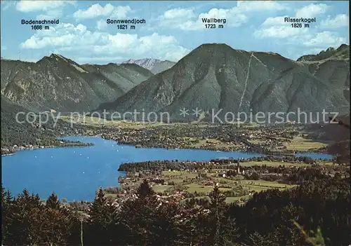 Rottach Egern Blick auf Bad Wiessee Wallberg Risserkogl Bodenschneid Kat. Rottach Egern