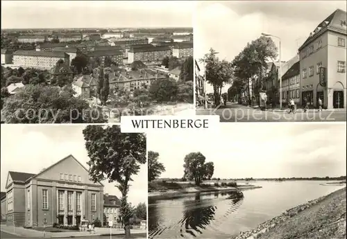 Wittenberge Prignitz Blick vom Rathausturm Bahnstrasse Kulturhaus Elbe Kat. Wittenberge