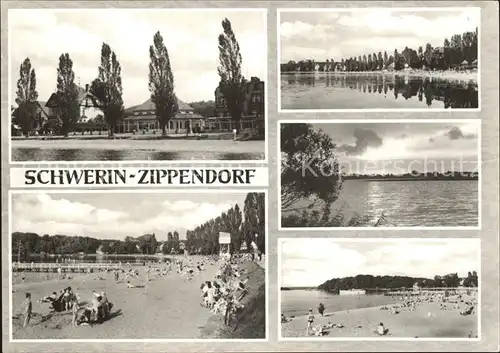 Schwerin Mecklenburg Zippendorf Strand Panorama Kat. Schwerin