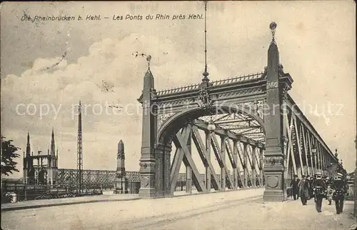 Strassburg Elsass Rheinbruecken bei Kehl Les Ponts du Rhin Kat. Strasbourg