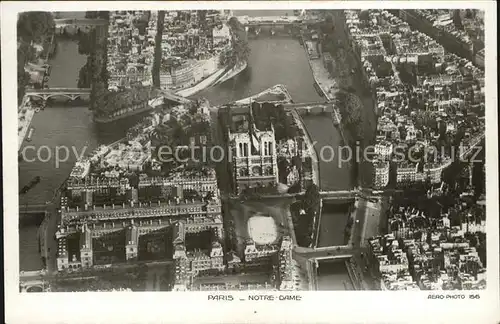 Paris Eglise Notre Dame vue aerienne Kat. Paris