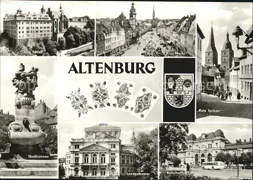 Altenburg Thueringen Schloss Landestheater Bahnhof Rote Spitzen Skatbrunnen Kat. Altenburg