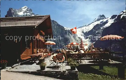 Grindelwald Bort Huetten Terrasse Grindelwaldgletscher Schreckhoerner