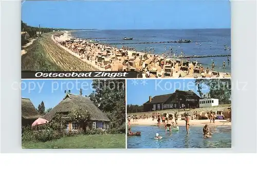 Zingst Ostseebad Strand Seebruecken Reetdachhaus Badespass Kat. Zingst Darss