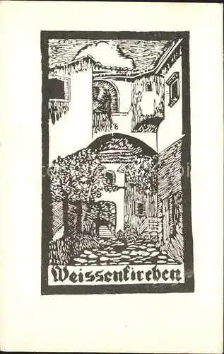 Weissenkirchen Wachau Bundeserziehungnsanstalt Traiskirchen Originalholzschnitte Nr. 36 von Kopetent Hans / Weissenkirchen in der Wachau /Waldviertel