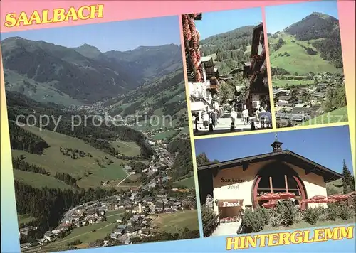 Saalbach Hinterglemm Fliegeraufnahme Dorfmotiv Saalbaecher Fassl Kat. Saalbach Hinterglemm