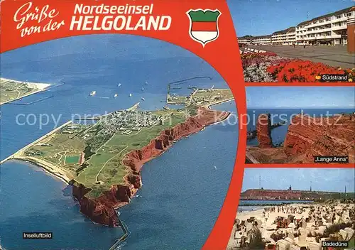 Helgoland Lange Anna Suedstrand Badeduene Kat. Helgoland