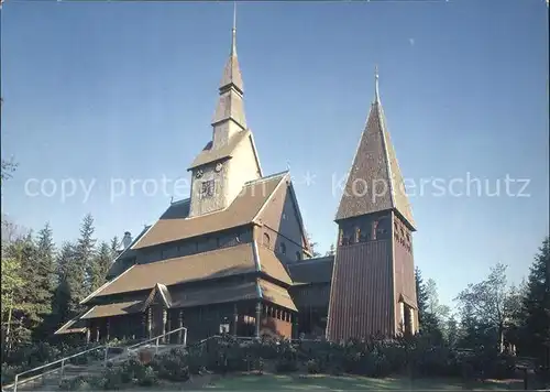 Hahnenklee Bockswiese Harz Nordische Stabkirche Kat. Goslar