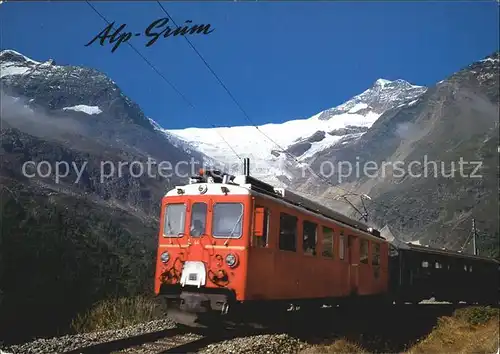 Berninabahn Alp Gruem Paluegletscher  Kat. Eisenbahn