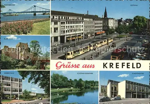 Krefeld Rheinbruecke Burb Linn Weberschule Schoenwasserpark Stadttheater Ostwall Kat. Krefeld