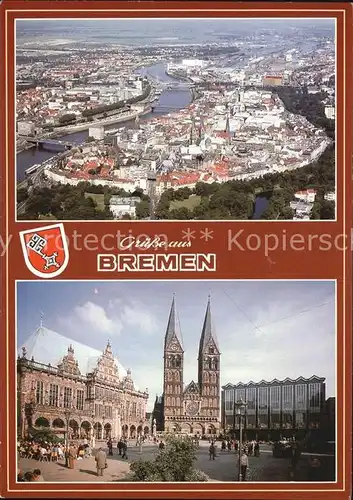 Bremen Fliegeraufnahme Rathaus Dom Kat. Bremen