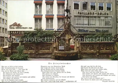 Koeln Rhein Heinzelmaennchen Brunnen Kat. Koeln