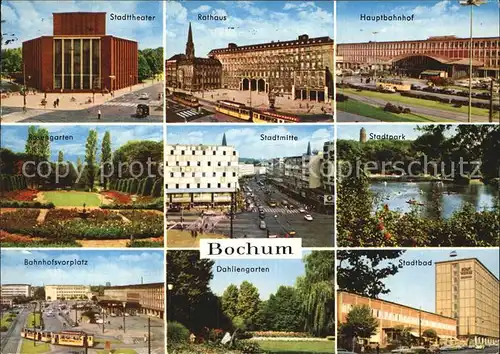 Bochum Stadttheater Rathaus Rosengarten Dahliengarten Stadtbad Bahnhof Kat. Bochum