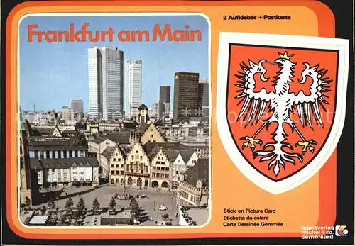 Frankfurt Main Blick vom Dom Wappen Kat. Frankfurt am Main