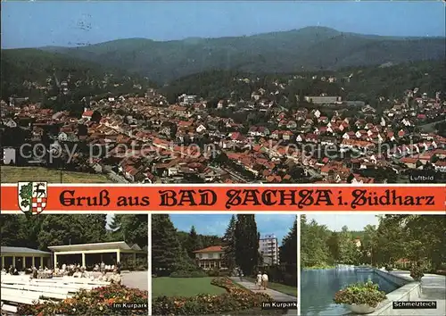 Bad Sachsa Harz Fliegeraufnahme Im Kurpark Schmelzteich Kat. Bad Sachsa